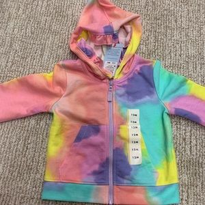 12 month rainbow tie dye zip up jacket cat & jack